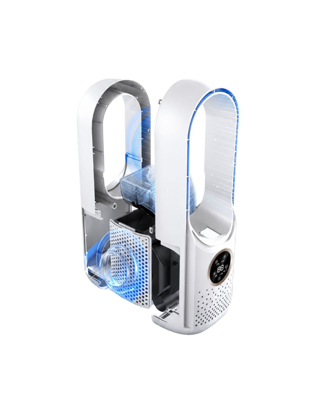 Ventilatore portatile a LED con display
